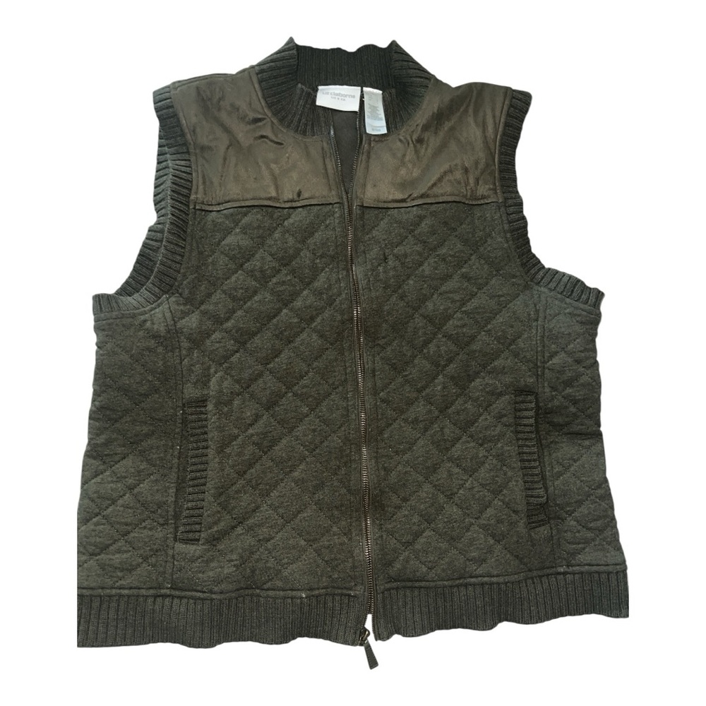 Liz Claiborne Olive Green Quitted Vest Size L